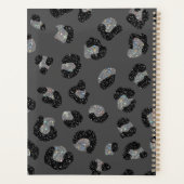 Zwart en Grijs Sparkly Leopard Animal Skin Patroon Planner (Achterkant)