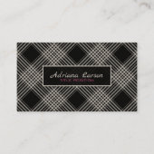 Zwart en grijs speldenpatroon visitekaartje (Voorkant)