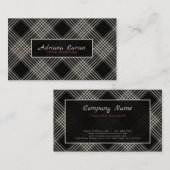 Zwart en grijs speldenpatroon visitekaartje (Voorkant / Achterkant)
