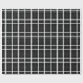 Zwart en grijs speldenstang cadeaupapier (Vlak)