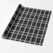Zwart en grijs speldenstang cadeaupapier (Uitgerold)
