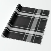 Zwart en grijs speldenstang cadeaupapier (Uitgerold)