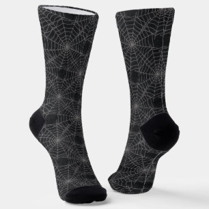 Zwart en Grijs Spiderweb Gothic Patroon Sokken