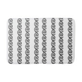 Zwart en grijs spiraalvormig patroon op wit badmat (Voorkant)