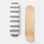 Zwart en grijs spiraalvormig patroon op wit persoonlijk skateboard (Voorkant)