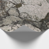 Zwart en grijs steenfragment cadeaupapier (Hoek)