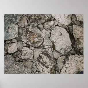 Zwart en grijs steenfragment poster