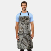 Zwart en grijs steenfragment schort (Gedragen)