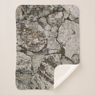 Zwart en grijs steenfragment sherpa deken