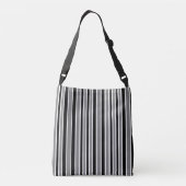 Zwart en grijs strips crossbody tas (Achterkant)