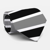 Zwart en grijs strips stropdas (Opgerold)