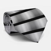 Zwart en grijs stropdas (Opgerold)