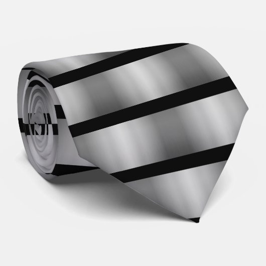 Zwart en grijs stropdas (Opgerold)