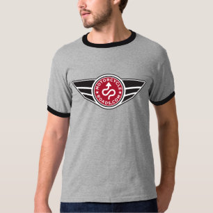Zwart en grijs T-shirt met gewone rode MCR-logo