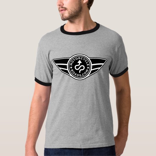 Zwart en grijs T-shirt met zwart/zwart-wit MCR-log (Voorkant)