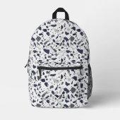 Zwart en Grijs Terrazzo Abstract Bedrukte Rugzak (Voorkant)