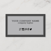 Zwart en grijs tinten visitekaartje (Achterkant)