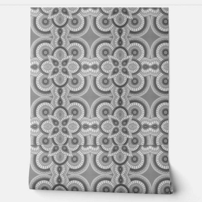 Zwart en grijs Tribal wallpaper 2' x 4' Behang (Afrollen)