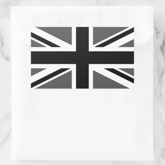 Zwart en grijs unifcontact rechthoekige sticker (Tas)