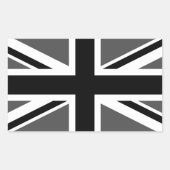 Zwart en grijs unifcontact rechthoekige sticker (Voorkant)