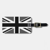 Zwart en grijs Union Jack Bagagelabel (Voorkant horizontaal)