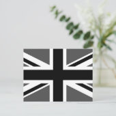 Zwart en grijs Union Jack Briefkaart (Staand voorkant)