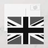 Zwart en grijs Union Jack Briefkaart (Voorkant / Achterkant)
