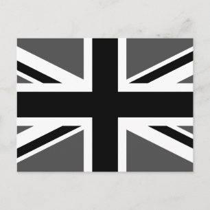 Zwart en grijs Union Jack Briefkaart