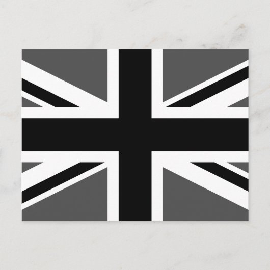 Zwart en grijs Union Jack Briefkaart (Voorkant)