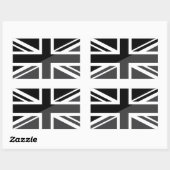Zwart en grijs Union Jack Britse (UK) vlag Rechthoekige Sticker (Vel)