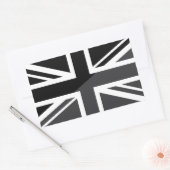 Zwart en grijs Union Jack Britse (UK) vlag Rechthoekige Sticker (Envelop)