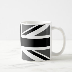 Zwart en grijs Union Jack Koffiemok