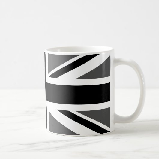 Zwart en grijs Union Jack Koffiemok (Rechts)