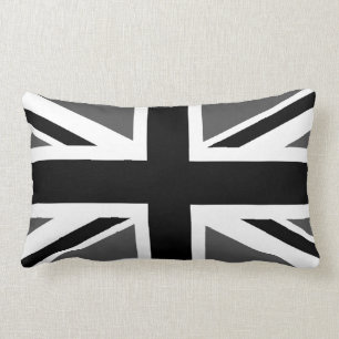 Zwart en grijs Union Jack Kussen