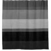 Zwart en grijs verfijnd gestreepte douchegordijn (Voorkant)