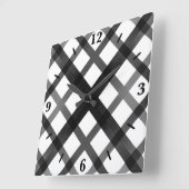 Zwart en grijs vervagende Ombre Cross Lattice Art Vierkante Klok (Hoek)