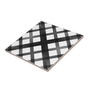Zwart en grijs vervagende Ombre Cross X patroon Tegeltje