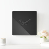 Zwart en grijs vierkante klok (Huis)