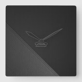 Zwart en grijs vierkante klok (Voorkant)