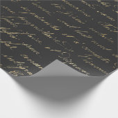 Zwart en grijs vintage Parijs calligrafie Cadeaupapier (Hoek)