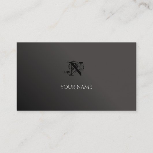 Zwart en grijs visitekaartje (Voorkant)