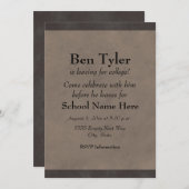 Zwart en grijs weghalen voor de Academie Uitnodige Kaart (Voorkant / Achterkant)