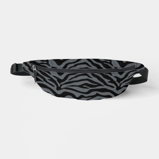 Zwart en grijs zebra print heuptasje (Voorkant)