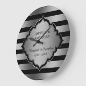 Zwart en grize strepen en frame Grote klok (Hoek)