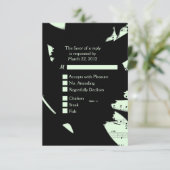 Zwart en Groen Abstract Muziek RSVP met Menu Keuze (Staand voorkant)
