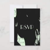 Zwart en Groen Abstract Muziek RSVP met Menu Keuze (Achterkant)