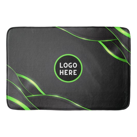 Zwart en groen Abstract vloeistofontwerp | Logo to Badmat (Voorkant)