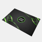 Zwart en groen Abstract vloeistofontwerp | Logo to Deurmat (Schuin)