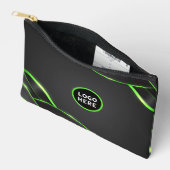 Zwart en groen Abstract vloeistofontwerp | Logo to Etui (Open)