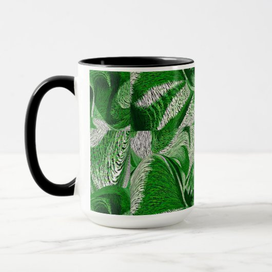 Zwart en Groen Abstracte koffie mok (Links)